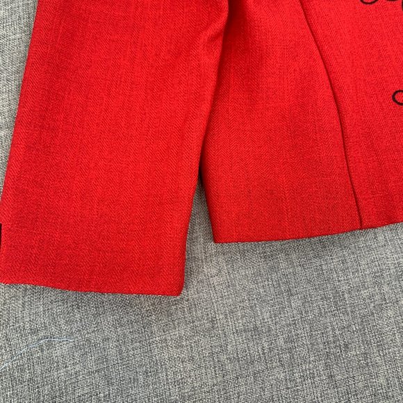 R&K Elegant Red Open Jacket Long Sleeve‎ 100% Polyester Sz 16 Lightweight - Picture 7 of 11